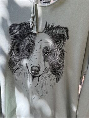 Sage Green Dog Graphic Hoodie - Brand
